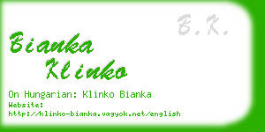 bianka klinko business card